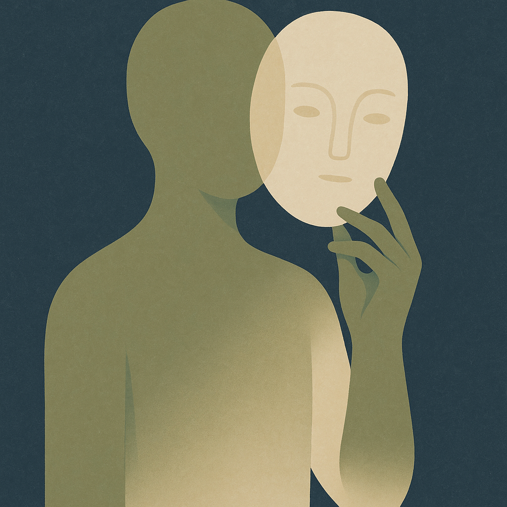 Illustration douce d'un masque translucide.